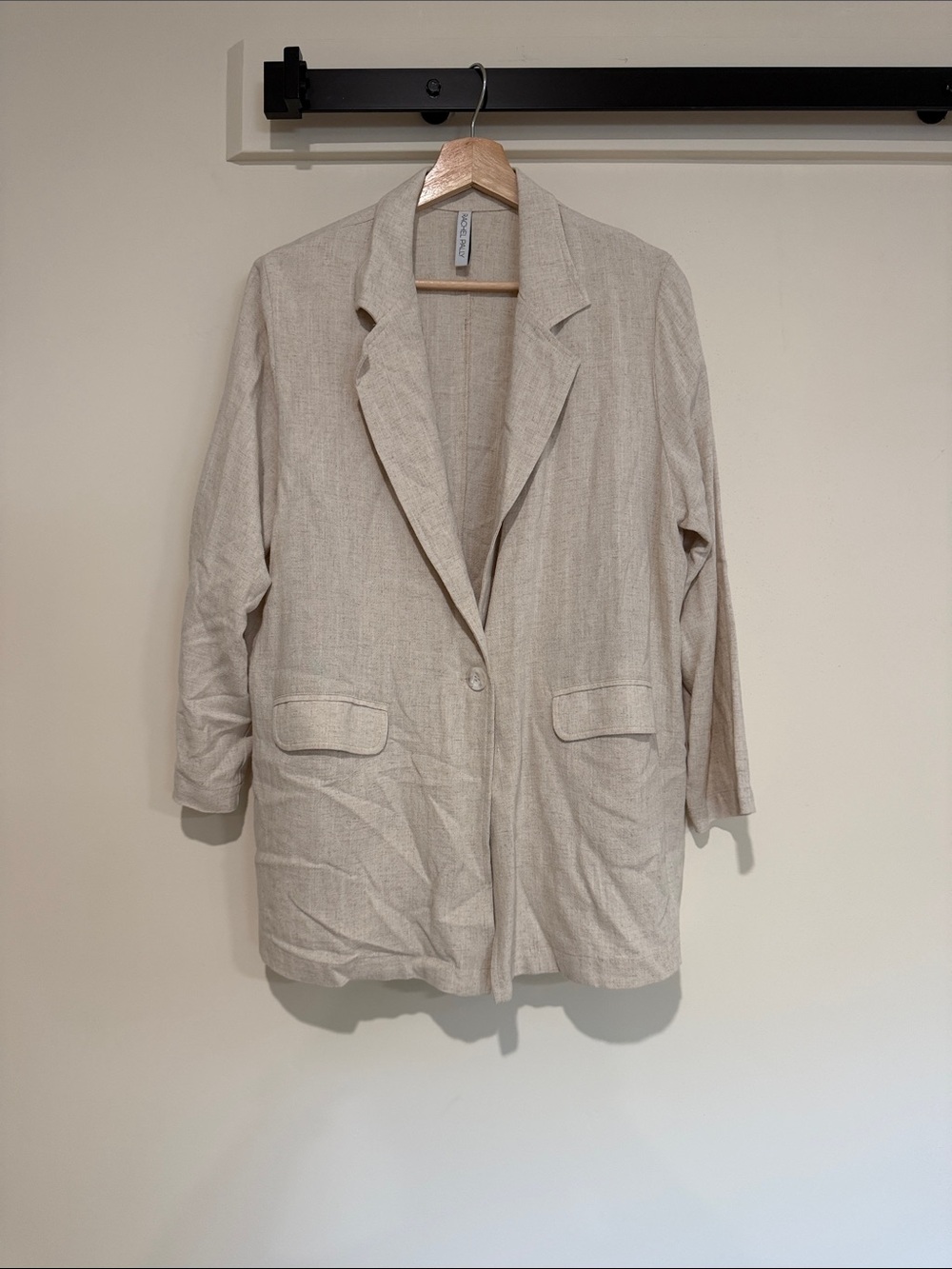 Rachel Pally Beige Linen-Blend Relaxed Blazer
